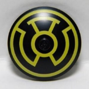 3960pb030 – Dish 4 x 4 Inverted (Radar) with Solid Stud with Yellow Lantern Sinestro Logo Pattern