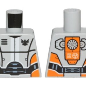 973pb1267 – Torso Galaxy Squad Robot with Wide Black Belt and Orange Plates on Sides Pattern