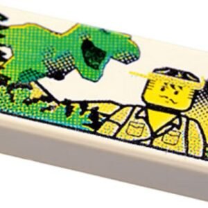 3069bpx16 – Tile 1 x 2 with Groove with Minifigure and Dinosaur Pattern