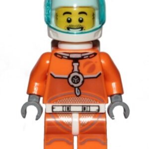 cty1059 – Astronaut – Male, Orange Spacesuit with Dark Bluish Gray Lines, Trans Light Blue Large Visor, Stubble