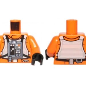 973pb1588c01 – Torso SW Rebel Pilot with Black Belt with Buckle on Back Pattern / Orange Arms / Black Hands