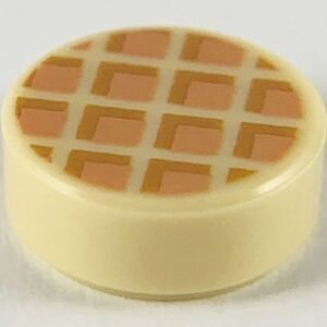 98138pb118 – Tile, Round 1 x 1 with Waffle, Nougat Squares with Medium Nougat Edges Pattern