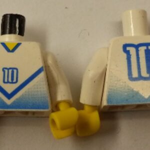 973pb0174c01 – Torso Soccer Blue Chevron, Number 10, and Yellow Neck Pattern / White Arms / Yellow Hands