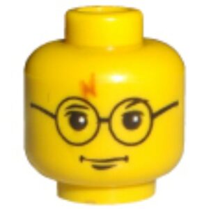 3626bpx94 – Minifigure, Head Glasses with Lightning Bolt on Forehead Pattern (HP Harry Potter) – Blocked Open Stud