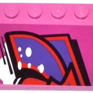 6180pb068L – Tile, Modified 4 x 6 with Studs on Edges with Graffiti Tag Pattern Model Left Side (Sticker) – Set 79104