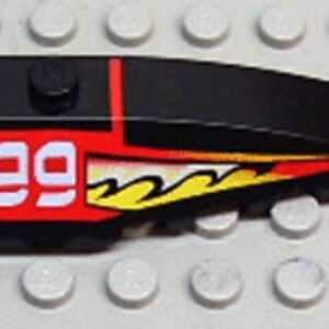 41747pb014 – Wedge 6 x 2 Right with Red/Yellow/White Flame Pattern and 99 Pattern