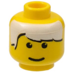 3626bpx27 – Minifigure, Head Male White Bangs Pattern – Blocked Open Stud