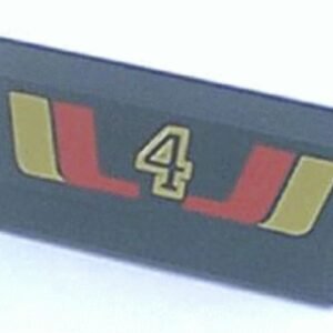 2440pb002 – Vehicle, Spoiler / Plow Blade 6 x 3 with Hinge with Red and Yellow Stripes and Number 4 Pattern
