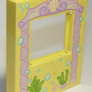 15627pb009 – Panel 1 x 6 x 6 with Window with Pink Arch, Bubbles and Sea Grass Pattern (10723)