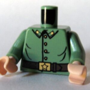973pb0468c01 – Torso Uniform with Four Buttons and Gold Buckle with Star Pattern / Sand Green Arms / Light Nougat Hands