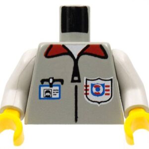 973pb0040c01 – Torso Rescue Coast Guard Logo, ID Badge, Red Collar, Zipper Pattern / White Arms / Yellow Hands