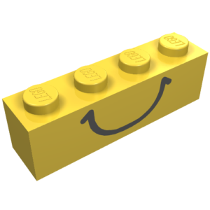 3010p01 – Brick 1 x 4 with Smile Pattern