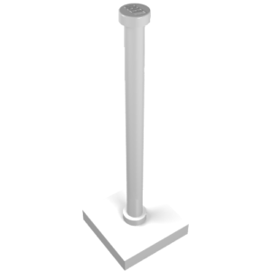 30256 – Support 2 x 2 x 5 Bar on Tile Base with Solid Stud and Stop Ring