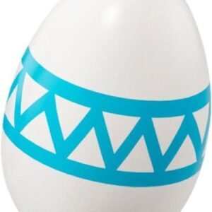 24946pb01 – Egg with Small Pin Hole with Medium Azure Lines and Zigzag Pattern
