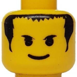 3626bpx16 – Minifigure, Head Male Smile, Black Eyebrows, Short Bangs and Long Hair Pattern – Blocked Open Stud