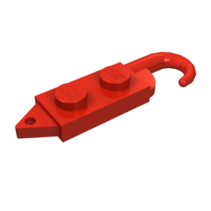 3127 – Hook Plate, Modified 1 x 2 with Crane Hook Left