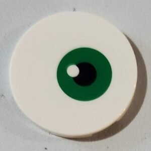 67095pb001 – Tile, Round 3 x 3 with Green and Black Eye Pattern