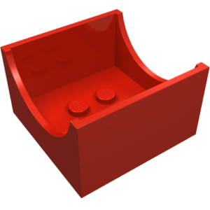 4461 – Container, Box 4 x 4 x 2 Bottom with Semicircle Cutout Ends