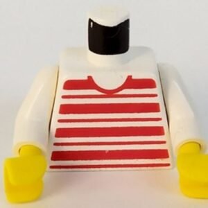 973px62c02 – Torso Horizontal Red Stripes Pattern / White Arms / Yellow Hands