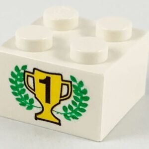 3003px2 – Brick 2 x 2 with Gold 1st Place Cup and Laurels Pattern