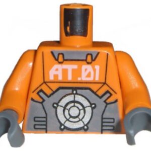 973pb0407c01 – Torso Exo-Force with ‘AT.01’ Pattern / Orange Arms / Dark Bluish Gray Hands