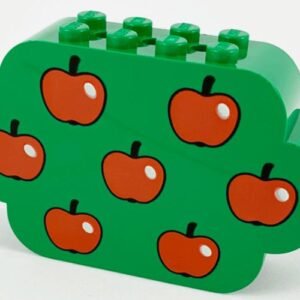 6214px2 – Slope, Curved 8 x 2 x 4 Triple with Eight Studs with 7 Apples Pattern