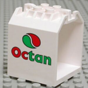 30639pb02 – Container, Box Open Ended 4 x 4 x 4 with 1 Locking Hinge Finger on Each End with Octan Logo Pattern