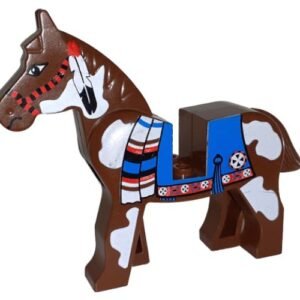 4493c01px2 – Horse with Blue Blanket, Right Side Red Circle Pattern