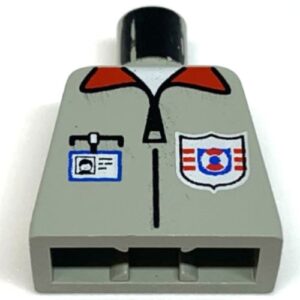 973pb0040 – Torso Rescue Coast Guard Logo, ID Badge, Red Collar, Zipper Pattern