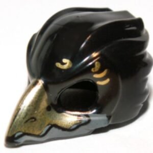 12550pb01 – Minifigure, Headgear Mask Bird (Raven) with Gold Beak and Gold Markings Pattern