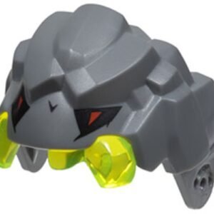 85045c01pb01 – Large Figure Head Rock Monster King, Jaw Upper with Molded Trans-Neon Green Teeth and Printed Black and Red Eyes Pattern