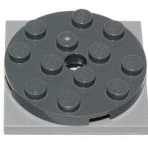60474c02 – Turntable 4 x 4 x 2/3 with Light Bluish Gray Square Base, Free-Spinning (60474 / 61485)