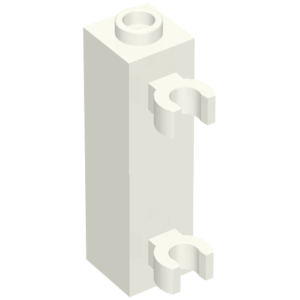 60583b – Brick, Modified 1 x 1 x 3 with 2 Clips (Vertical Grip) – Hollow Stud