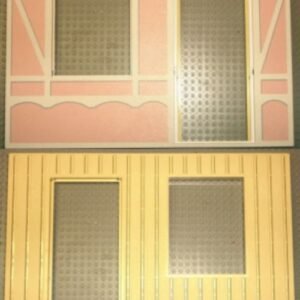 6891pb01c01 – Scala Wall, Vertical Grooved 40 x 2 x 22 2/3 with Window and Door, with Tudor Frame Light Salmon on White Pattern