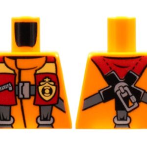 973pb1437 – Torso Coast Guard, Jacket with Harness and Yellow Coast Guard Logo Badge Pattern