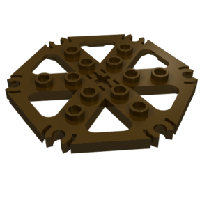 64566 – Technic, Plate Rotor 6 Blade with Clip Ends Connected (Water Wheel) – Hollow Studs