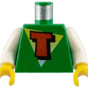 973px39c01 – Torso FreeStyle Timmy with Red Capital Letter T on White and Yellow Triangle Pattern / White Arms / Yellow Hands