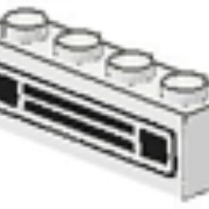 3010pb036u – Brick 1 x 4 with Car Grille Black Pattern (Undetermined Type)