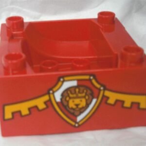 98456pb04 – Duplo, Train Cab / Tender Base with Bottom Tubes with Lion on Shield Pattern