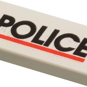 3069bpx29 – Tile 1 x 2 with Groove with 'POLICE' Red Line Pattern