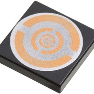 3068bpx14 – Tile 2 x 2 with Groove with Silver and Copper Circular Pattern