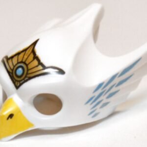 12549pb04 – Minifigure, Headgear Mask Bird / Eagle with Yellow Beak, Gold Tiara, and Medium Blue Feathers Pattern