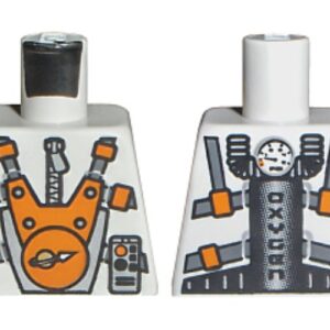 973pb0435 – Torso Space Mars Mission Astronaut with Orange and Silver Pattern