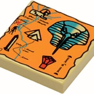 3068px20 – Tile 2 x 2 with Map Orange and Hieroglyphs, 60 Pattern