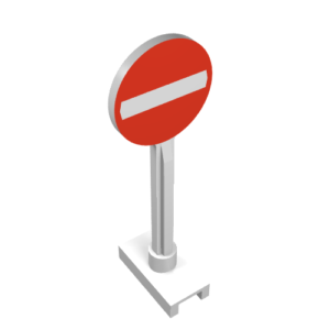 7284 – Road Sign Round with No Entry / Thoroughfare Pattern