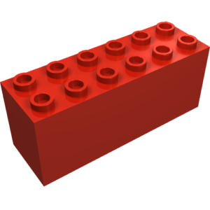 73090a – Brick, Modified 2 x 6 x 2 Weight – Bottom Openings, Center Seam on Ends