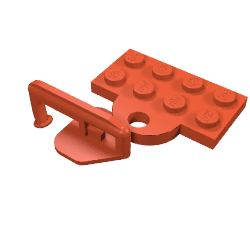 737c01 – Plate, Modified 2 x 4 with Train Coupler Closed with Hook