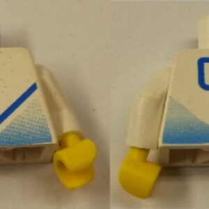 973pb0170c01 – Torso Soccer Blue Chevron, Number 4, and Yellow Neck Pattern / White Arms / Yellow Hands