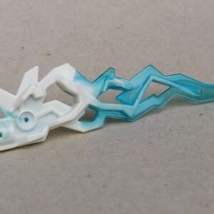 11302pb02 – Hero Factory Weapon Accessory, Flame / Lightning Bolt with Axle Hole with Marbled Trans-Light Blue Pattern