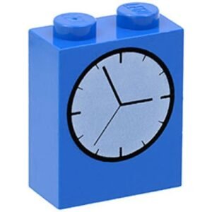 3245bpx11 – Brick 1 x 2 x 2 with Inside Axle Holder with Clock Face Pattern